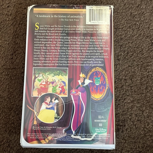 Snow White and the 7 dwarfs vhs tape - Picture 3 of 5